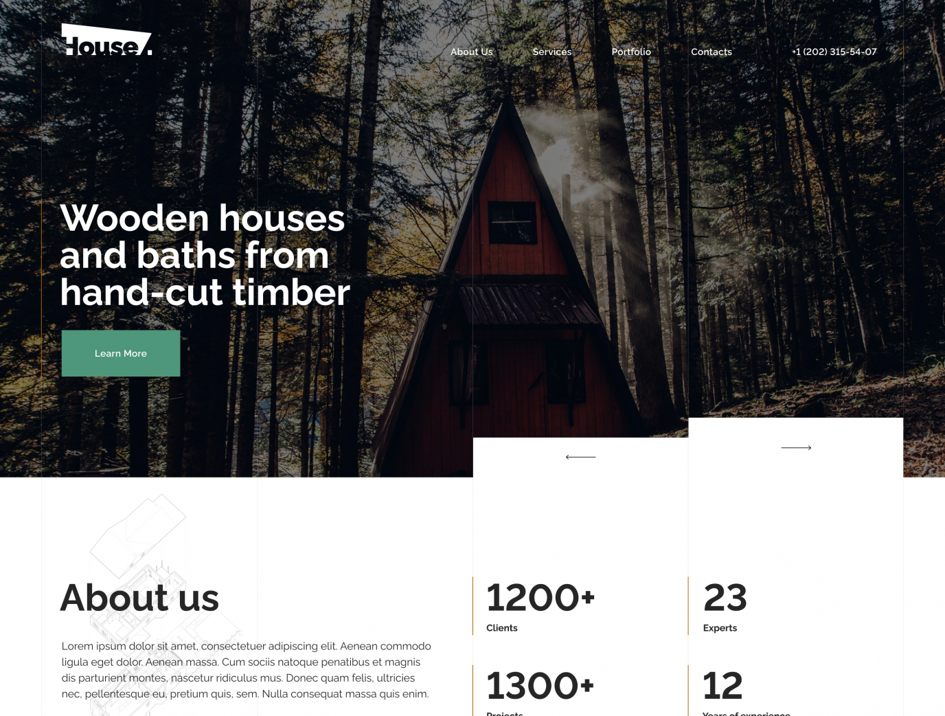 Cabin project. A bespoke website by Diafimis, with a unique design, a carefully planned structure and high-quality content prepared for SEO.