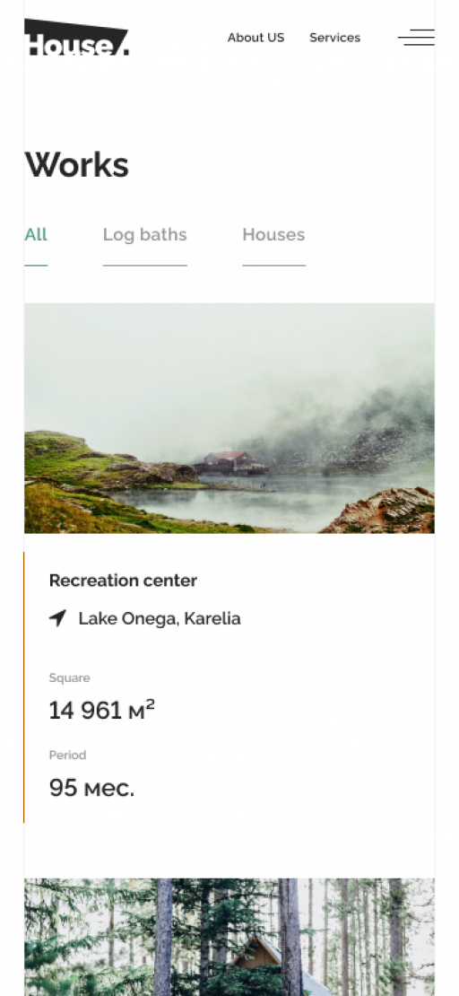 Cabin project. A bespoke website by Diafimis, with a unique design, a carefully planned structure and high-quality content prepared for SEO.