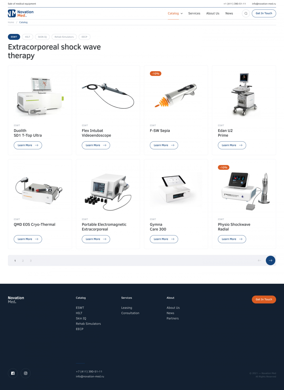 Novation-med project. A bespoke website by Diafimis, with a unique design, a carefully planned structure and high-quality content prepared for SEO.